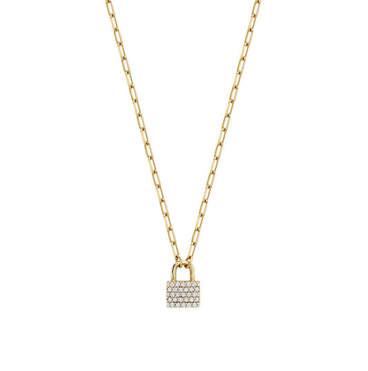 Mini Lock Diamond Pendant