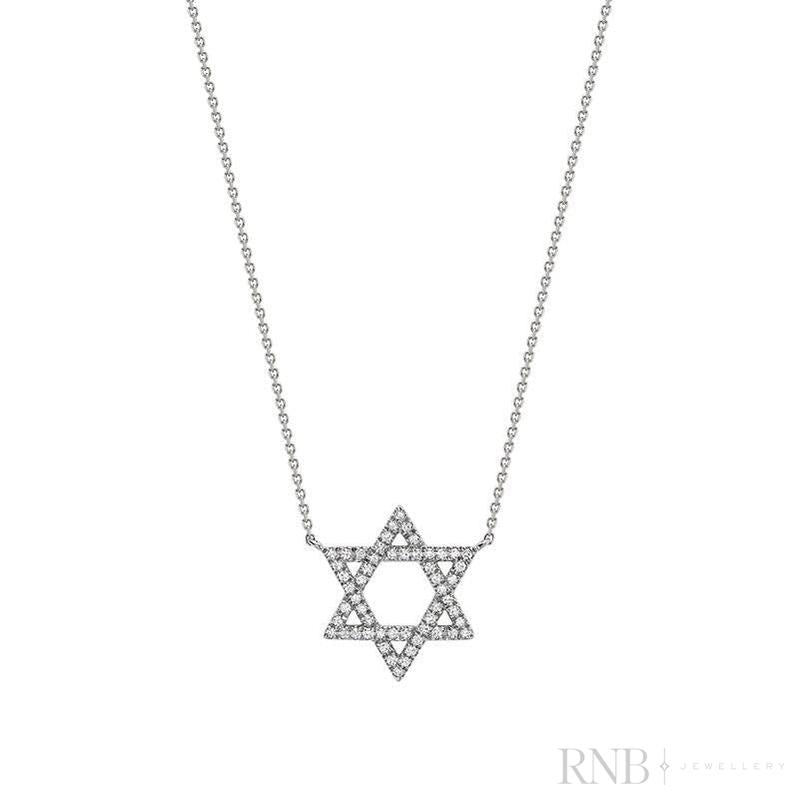 Medium Star Of David Diamond Necklace
