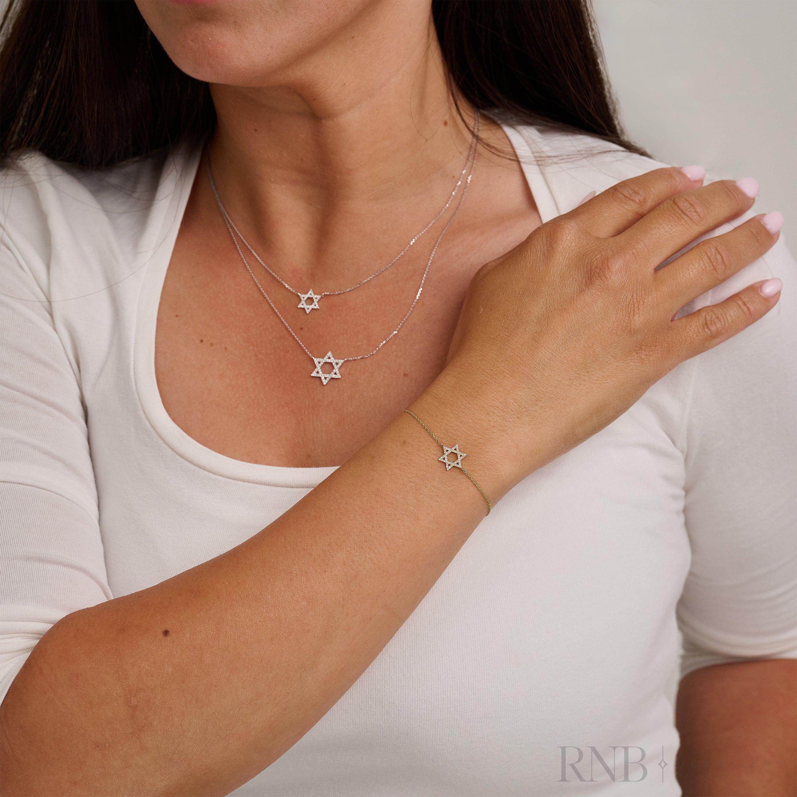 Small Star Of David Diamond Necklace