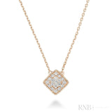 Square Milgrain Diamond Necklace