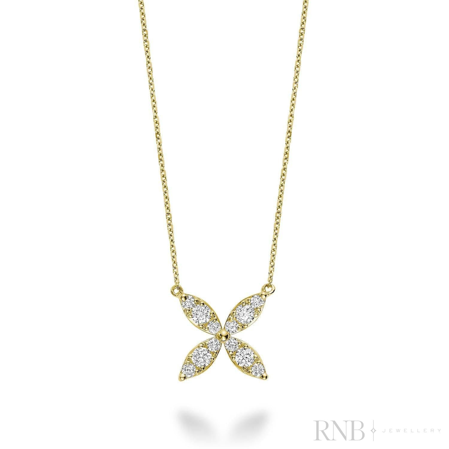 Marquise Flower Diamond Necklace