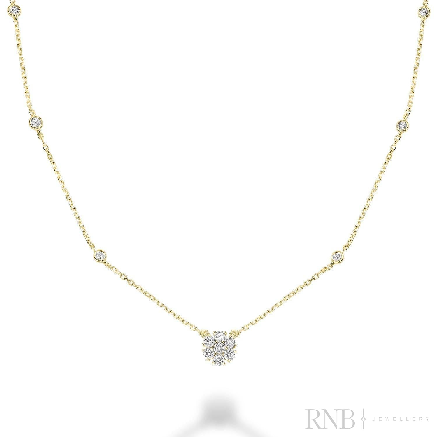 Cluster with Diamond By the Yard Necklace