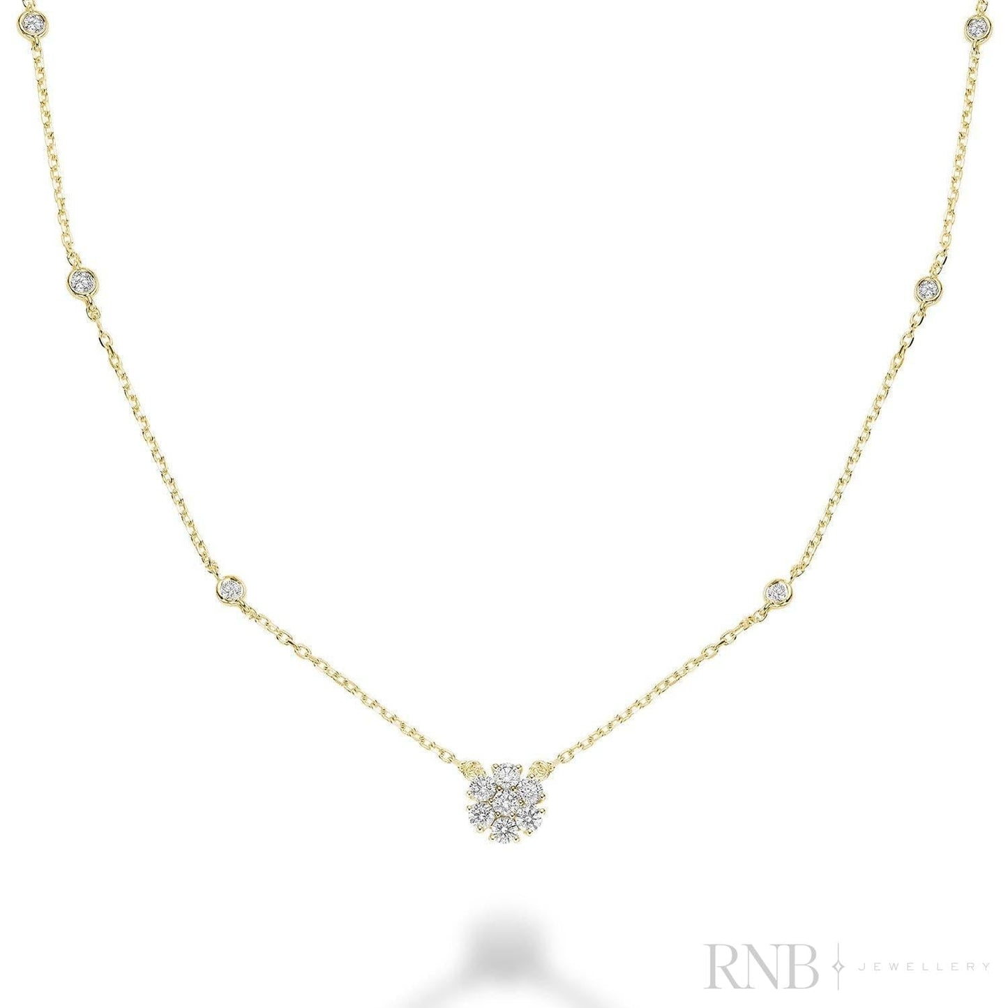 Cluster with Diamond By the Yard Necklace