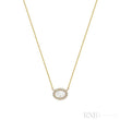 Oval Halo Mother of Pearl Diamond Necklace