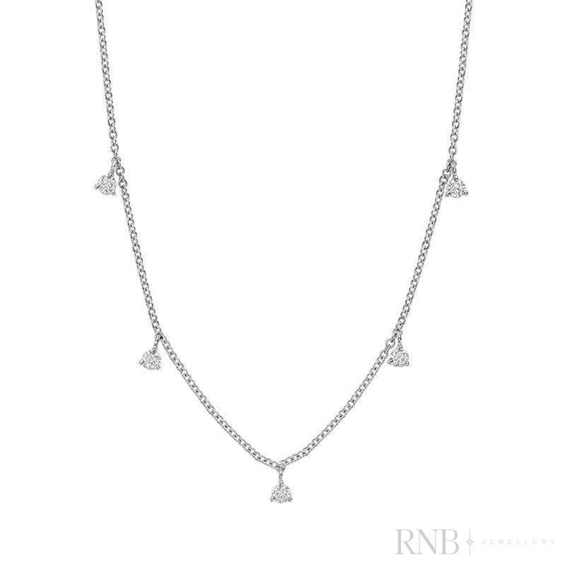 Round Diamond Station Necklace