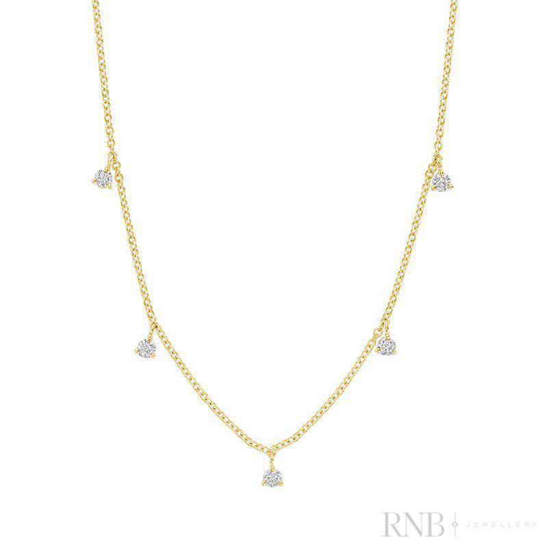 Round Diamond Station Necklace