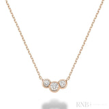 Triple Bezel Diamond Necklace-RNB Jewellery