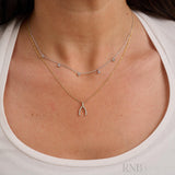 Round Diamond Station Necklace