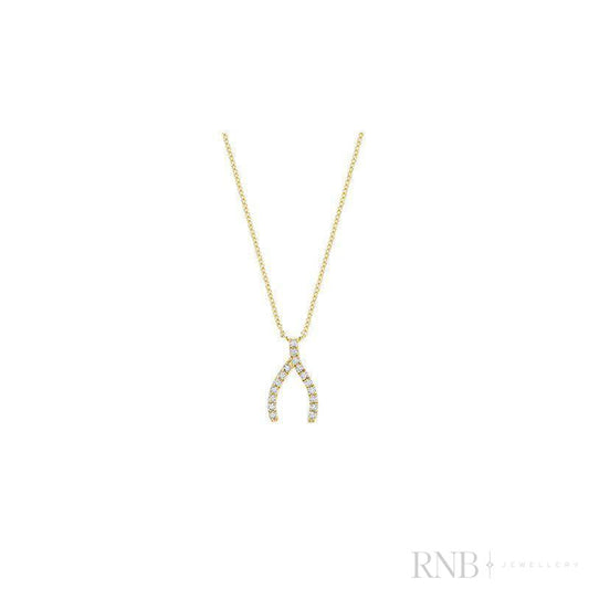 Wish Bone Diamond Necklace