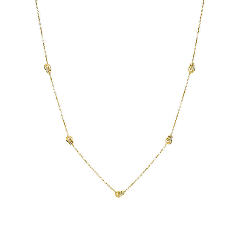 Interlocking Station Diamond Necklace