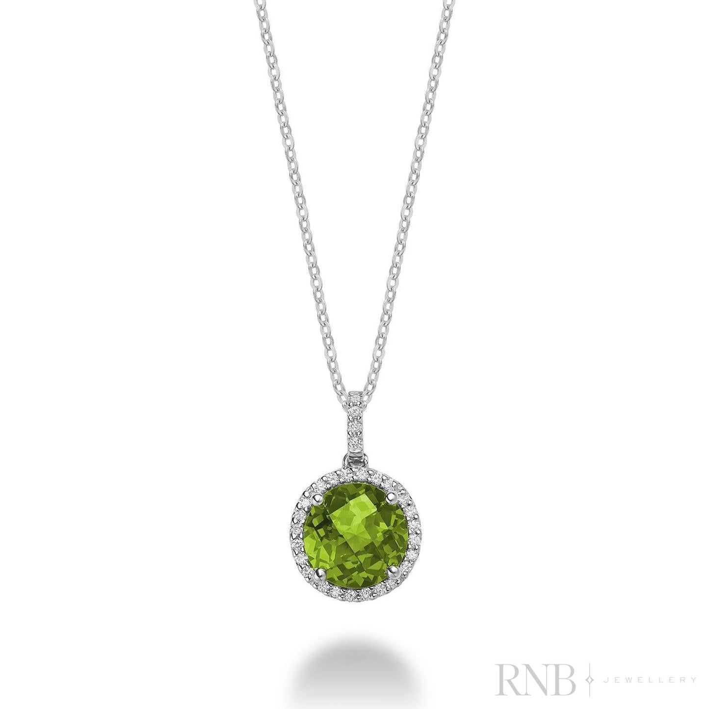 Precious Stone & Halo Diamond Pendant