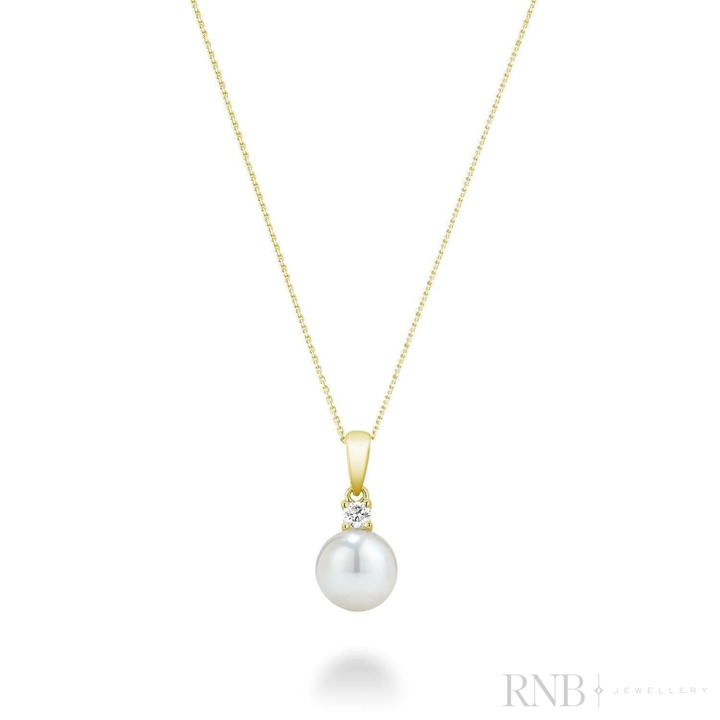 Cultured  Pearl & Solitaire Diamond Pendant