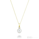 Cultured  Pearl & Solitaire Diamond Pendant