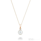 Cultured  Pearl & Solitaire Diamond Pendant