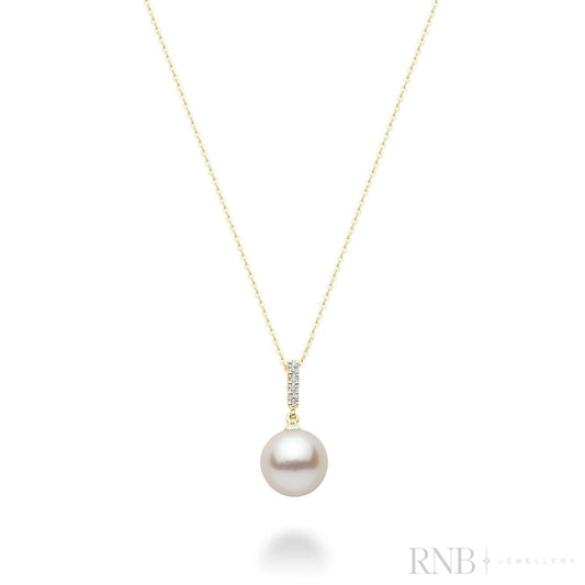 Cultured Pearl & Diamond Bail Pendant-RNB Jewellery