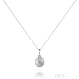 Cultured  Pearl & Trinity Diamond Pendant