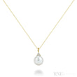 Cultured  Pearl & Trinity Diamond Pendant