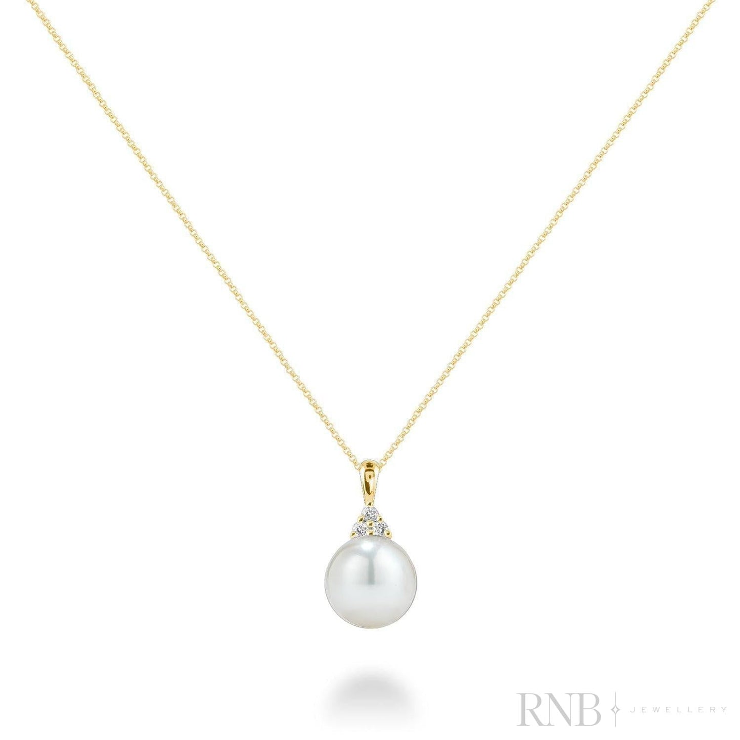 Cultured  Pearl & Trinity Diamond Pendant