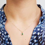Oval Precious Stone & Halo Diamond Pendant