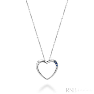Heart Trinity Precious Stone Pendant-RNB Jewellery