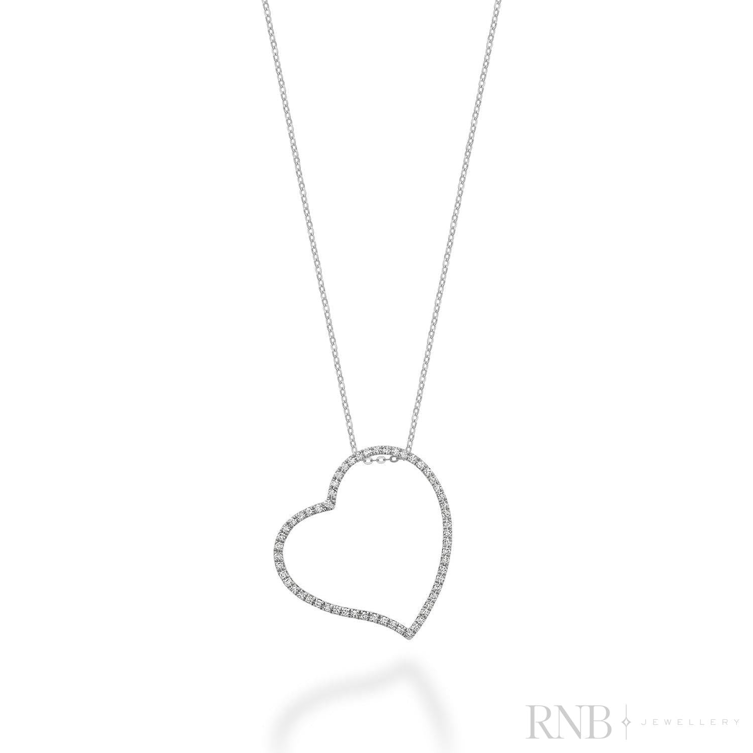 Asymmetrical Diamond Heart Pendant