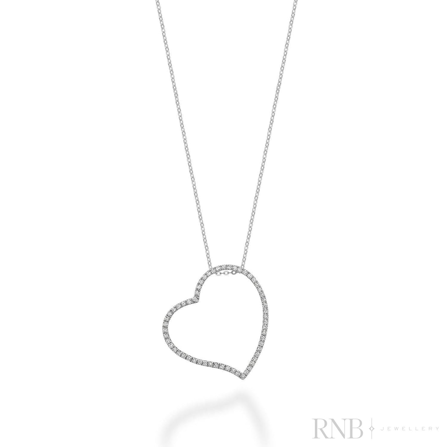 Asymmetrical Diamond Heart Pendant