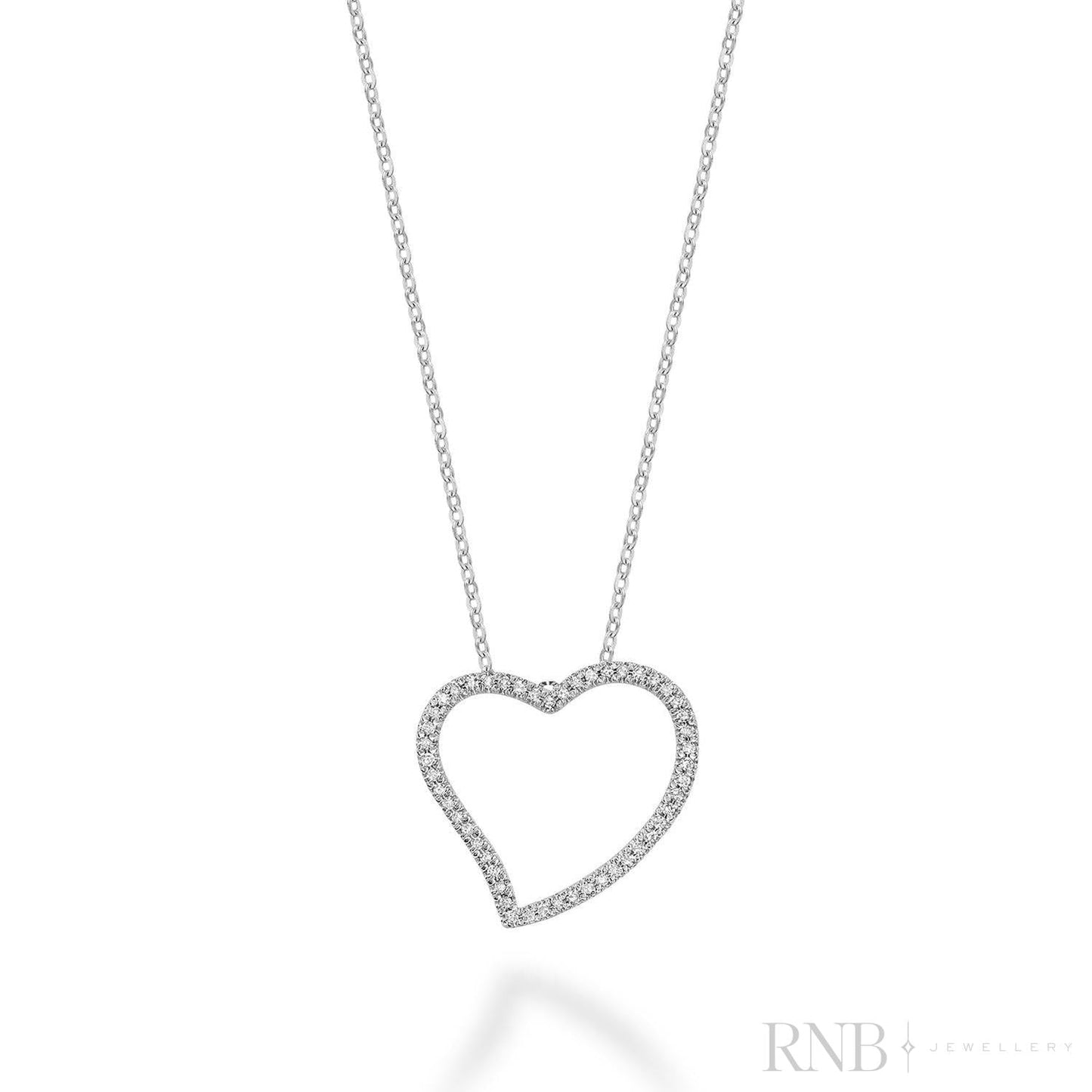 Asymmetrical Diamond Heart Pendant
