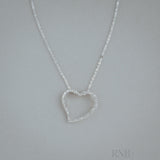 Asymmetrical Diamond Heart Pendant-RNB Jewellery
