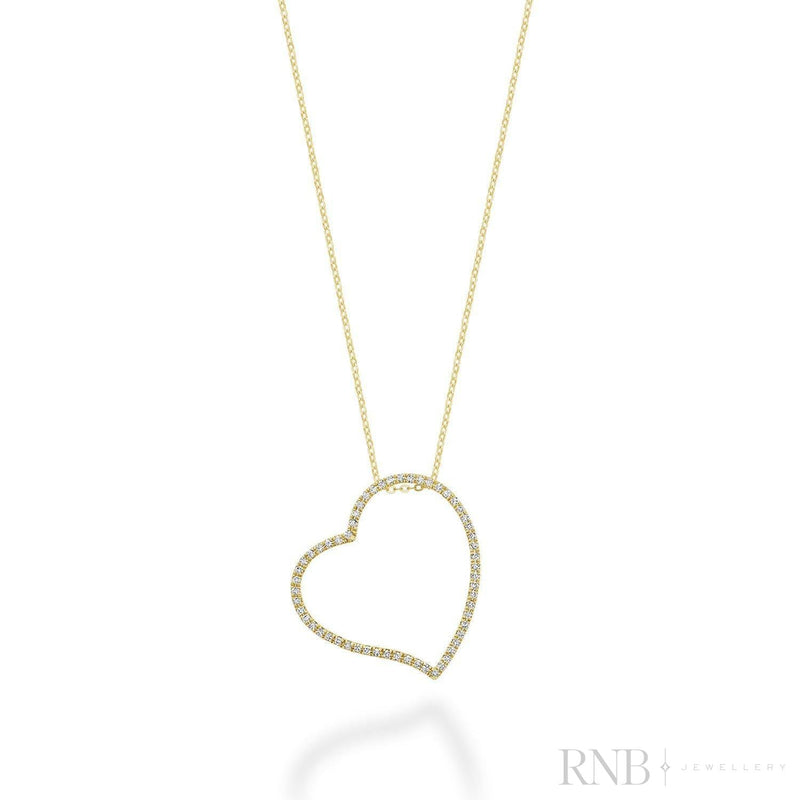 Asymmetrical Diamond Heart Pendant-RNB Jewellery