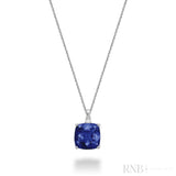 Cushion Cut Colored Stone and Diamond Pendant