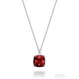 Cushion Cut Colored Stone and Diamond Pendant