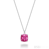 Cushion Cut Colored Stone and Diamond Pendant