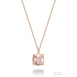 Cushion Cut Morganite and Diamond Pendant-RNB Jewellery