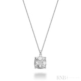 Cushion Cut Colored Stone and Diamond Pendant