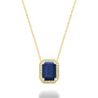 Emerald Cut Colored Stone & Diamond Pendant