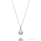 Cultured Pearl & Solitaire Diamond Pendant