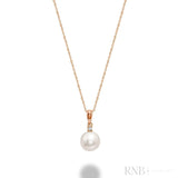 Cultured Pearl & Solitaire Diamond Pendant
