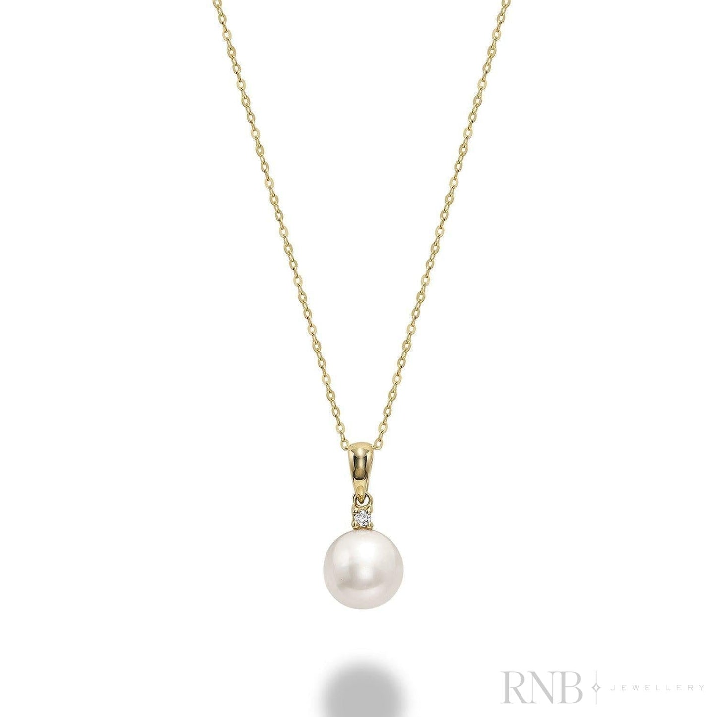 Cultured Pearl & Solitaire Diamond Pendant