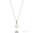 Cultured Pearl & Solitaire Diamond Pendant-RNB Jewellery