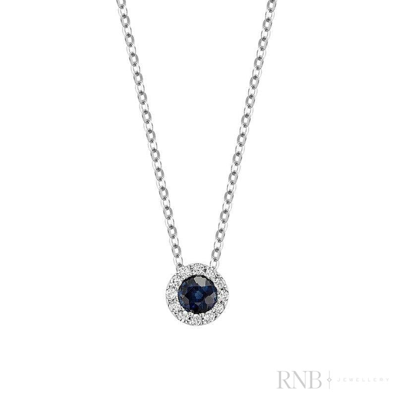 Precious Stone & Halo Diamond Pendant