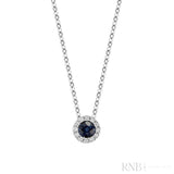 Precious Stone & Halo Diamond Pendant