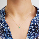 Precious Stone & Halo Diamond Pendant