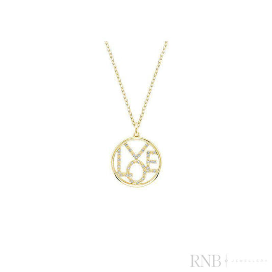 "LOVE" Circle Diamond Pendant