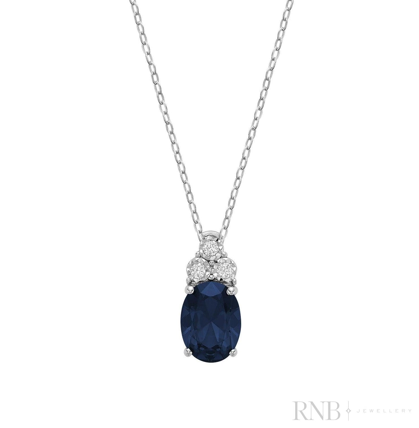 Oval Colored Stone Trinity Diamond Pendant
