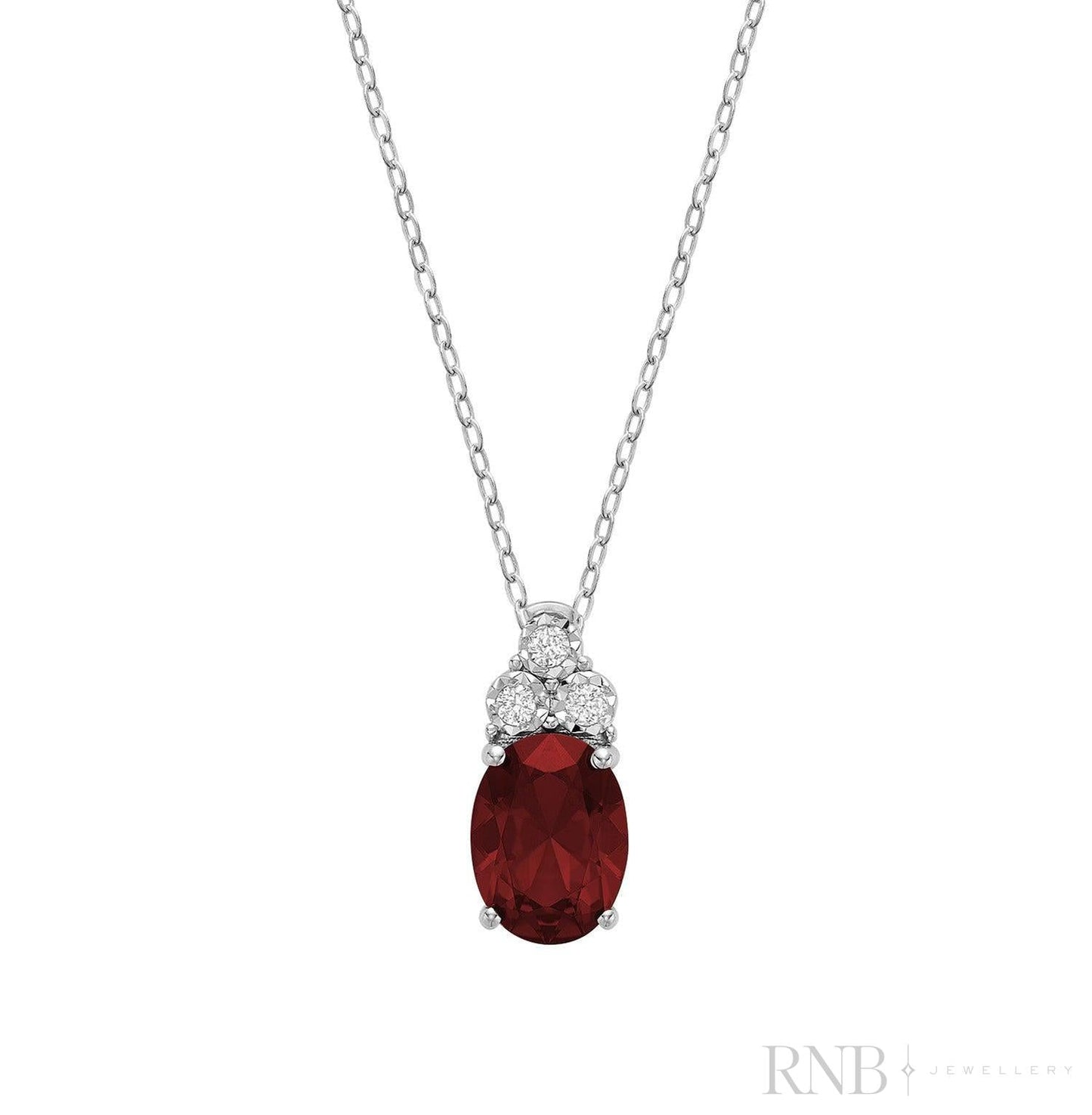 Oval Colored Stone Trinity Diamond Pendant