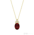 Oval Colored Stone Trinity Diamond Pendant