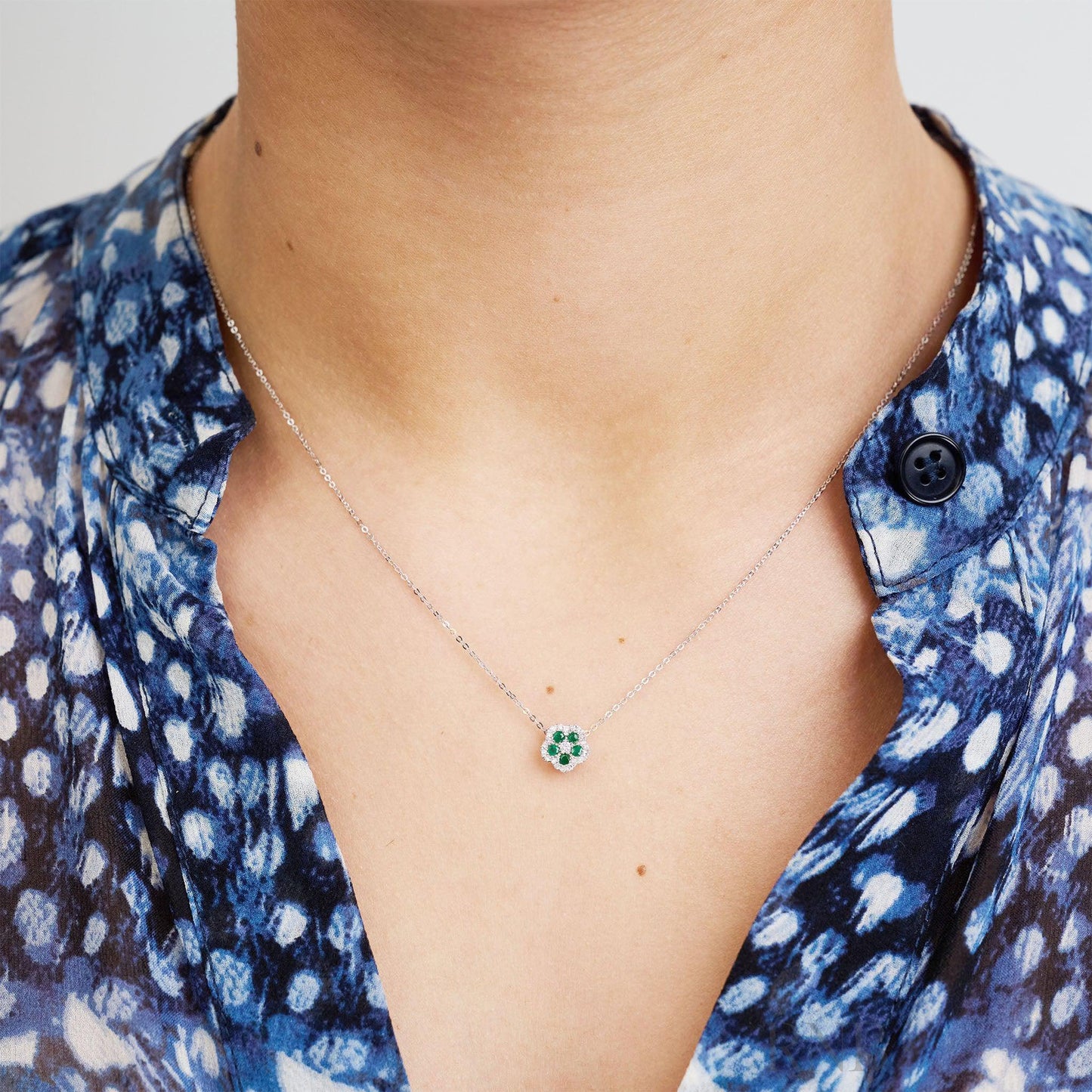 Precious Stone Flower Diamond Pendant