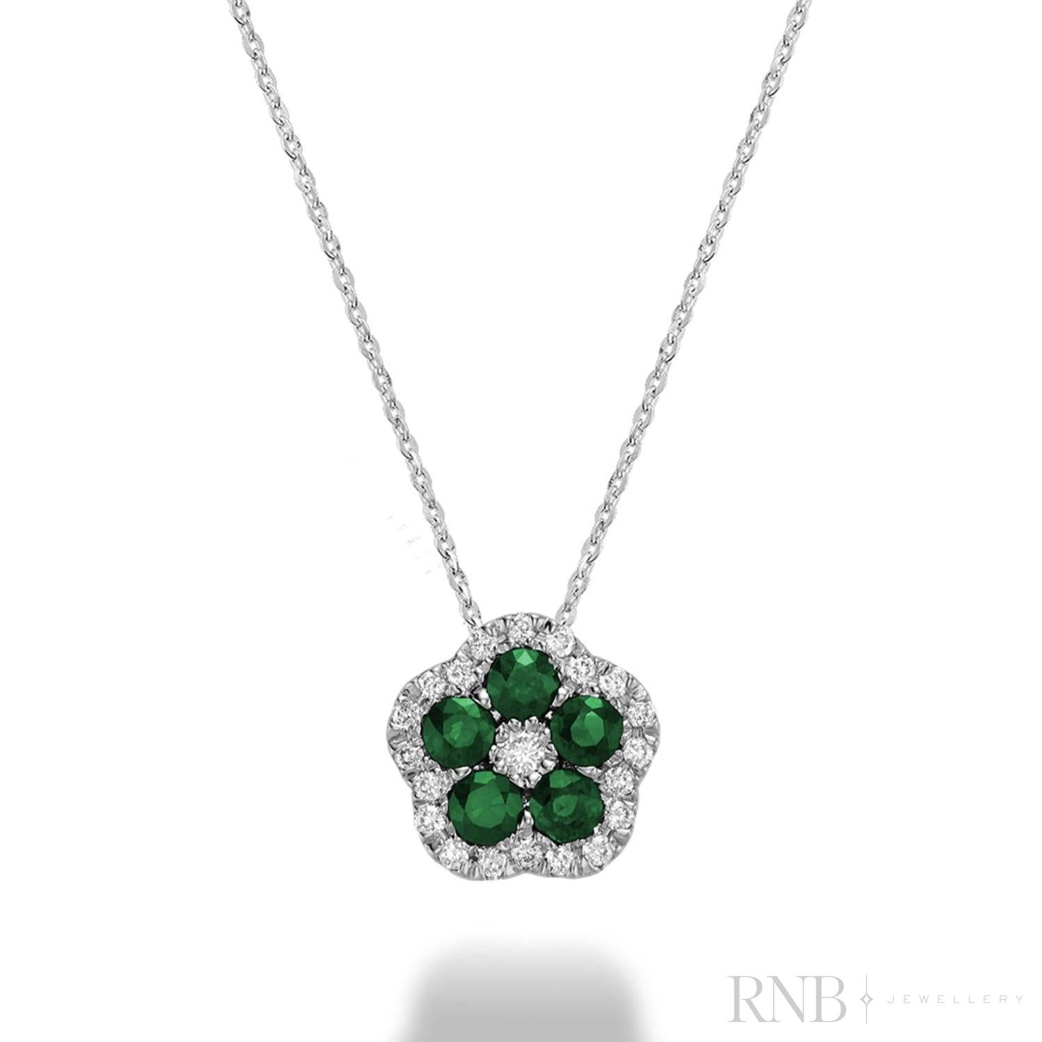 Precious Stone Flower Diamond Pendant