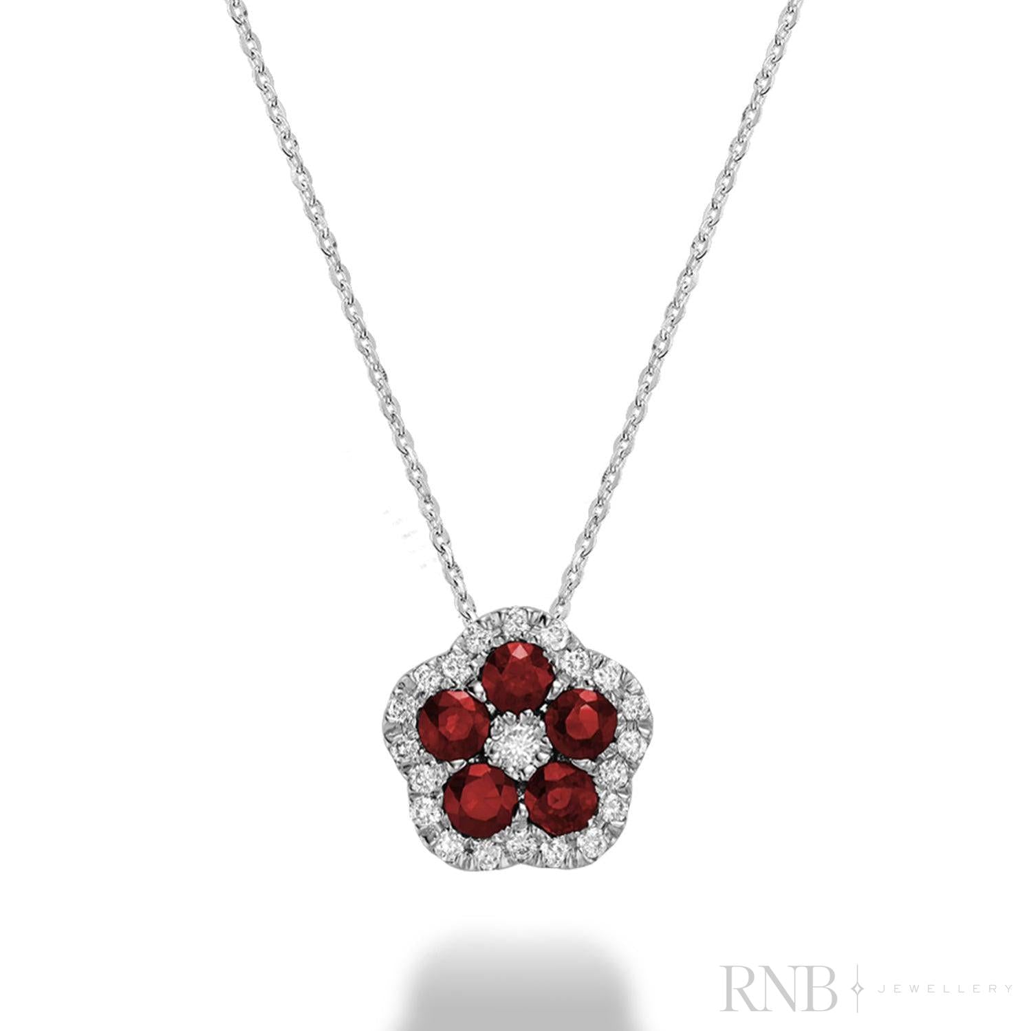 Precious Stone Flower Diamond Pendant