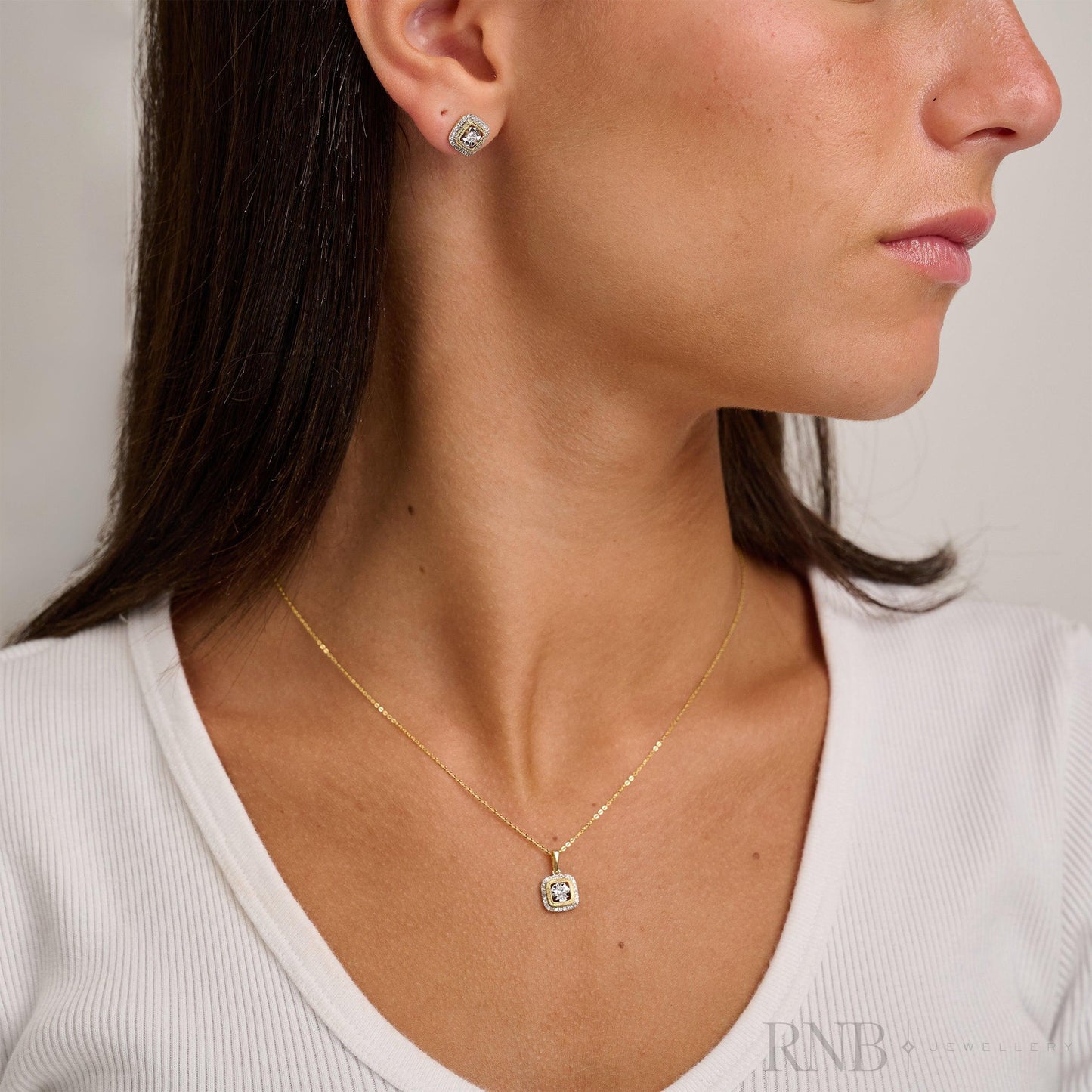 Halo Cushion illusion Diamond Earrings